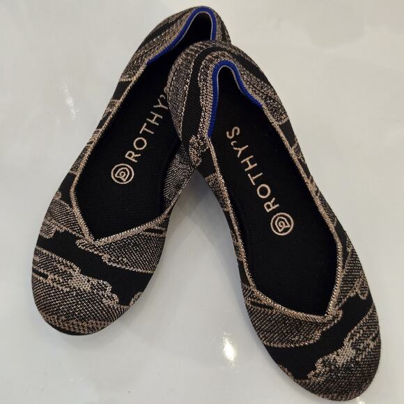 Rothy’s The Flat in Golden Shimmer Women’s Size 7 - Picture 2 of 8